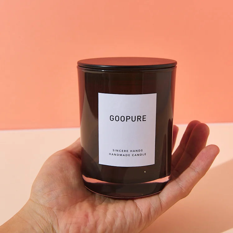 Wholesale Bulk 10.5oz Empty Frosted Black White Glass Candle Jars With Lid Glass Candle Vessels for Christmas
