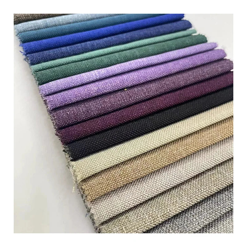 China Manufacture 100% Polyester Linen Fabric Lightweight Slub Printed Dot Breathable Eco-Friendly Waterproof Sofa Upholstery