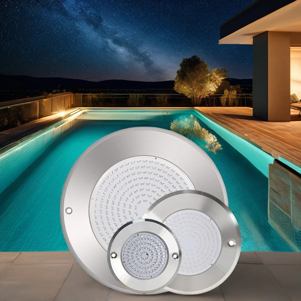HOTOOK 12V LED Swimming Pool Light IP68 RGB Wi-Fi Controlled Stainless Steel Body for Inground Above Ground Pools Also Fountains