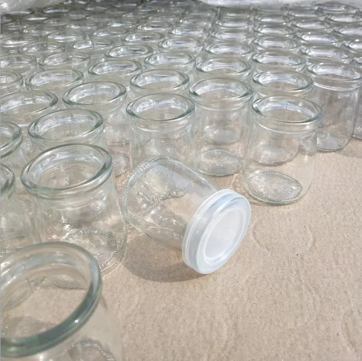 100ml 150ml 200ml Glass Pudding Jar Empty Honey Jam Yogurt Ice Cream Jar Reusable Glass Food Grade Bottle