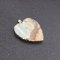 DIY Large Quantities Natural Crystal Semi-precious Indian Agate Roug Heart Pendant Necklace