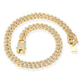 Duyizhao Hiphop Iced Out Cuban Chain 13mm Diamond Double Row Rhinestones Gold Filled Hip Hop Jewelry Punk Alloy Mens Necklace