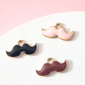 Alloy Enamel Moustache and Beard Charms Dangle Beads for Children's Jewelry Making