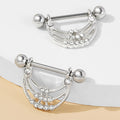 Heart Shaped Stainless Steel Nipple Rings Non-Piercing Rhinestone Lock Personalized Fashion Jewelry for Engagement Gift Wedding