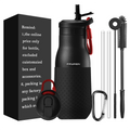 Children's 304 Stainless Steel Vacuum Insulated Water Bottle Straw Food Grade for Lid Cute Design Silicone Cover