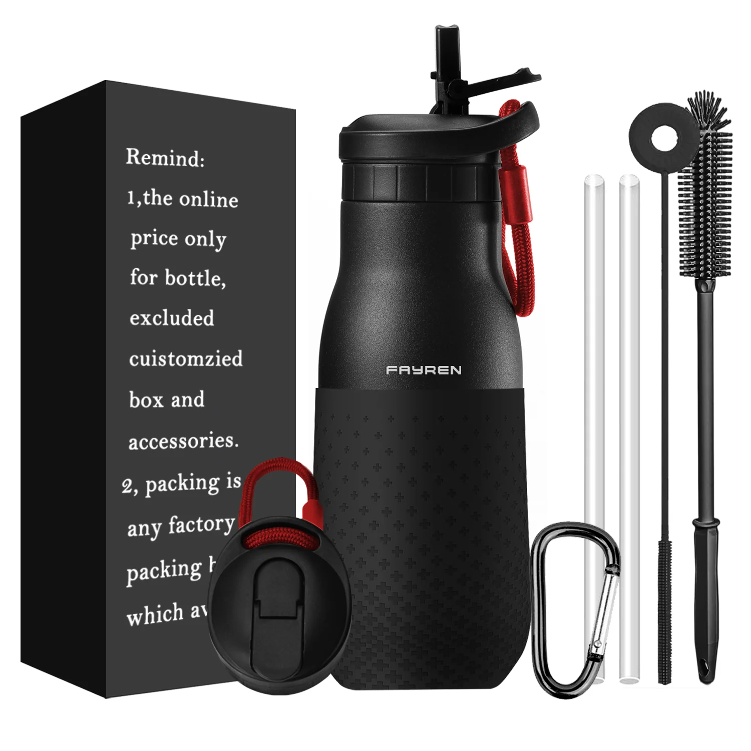 Children's 304 Stainless Steel Vacuum Insulated Water Bottle Straw Food Grade for Lid Cute Design Silicone Cover