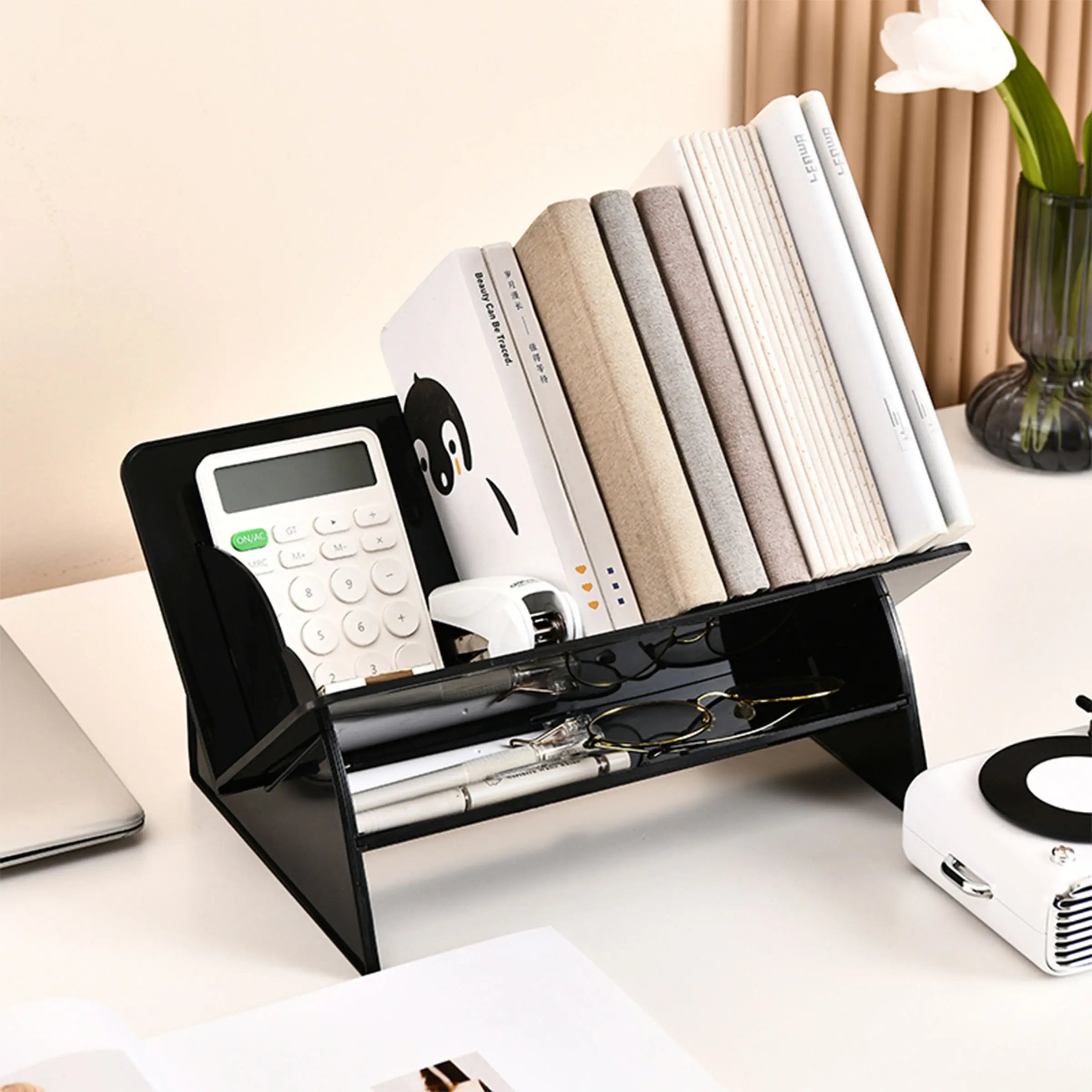Durable Thickened Foldable Desktop Organizer Bookshelf Storage Rack Quality Irregular Plastic Bookstand Premium Storage Holder