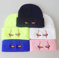 Source Factory Wholesale Embroidery Horror Scary Eyes Knitted Backwoods Beanies Hats for Men Women Pennywise Hip-Hop Beanies