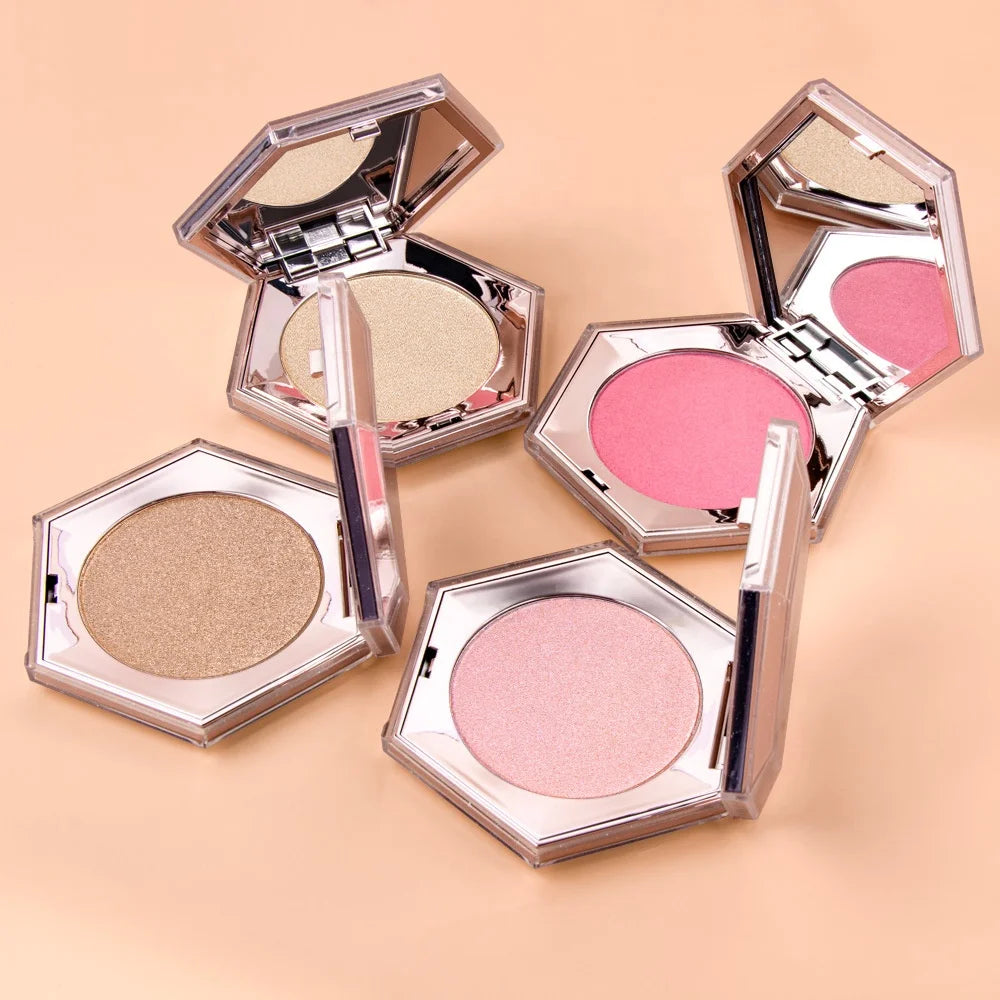 Wholesale High Pigment Pressed Powder Highlighter Makeup 8 Color Palette Beauty Shimmer Bronzer Mineral Ingredient