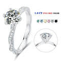 Abiding Jewelry Engagement Moissanite Diamond 925 Sterling Silver Wedding Rings