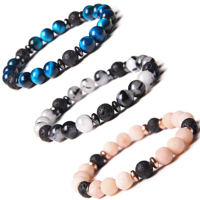 Natural Black Crystal Bracelet Men'S Essential Oil Aromatherapy Women'S Bracelet Wish  Hot Sale