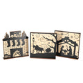 Tailai Small Art Deco Wooden Silhouette Scene Horse-Drawn Sleigh Winter Wonderland Decorative Ornaments