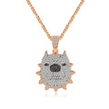 JINSE Hip Hop Rapper Jewelry Pet Dog Men'S Bling Ice Out Full Diamond Bully Dog Pendant Necklace MegaBDM