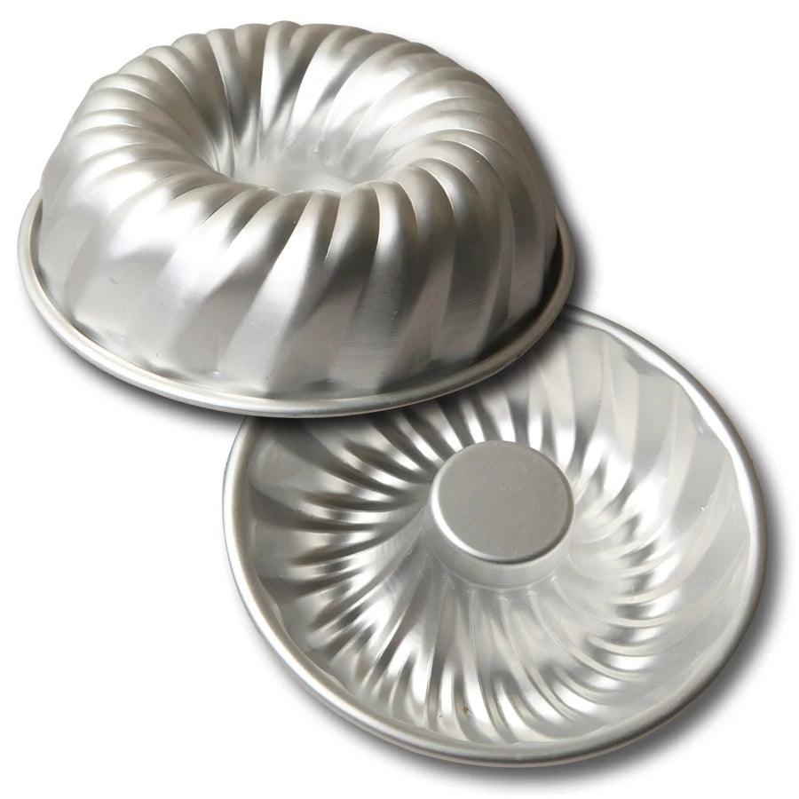 H37  18.9cm Shallow Bending Hollow Bread Cake Mold Hollow Chimney Cheese Mold Aluminum Baking Appliance