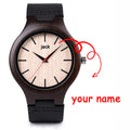 DODO DEER China Hot Sale Ebony Wooden Watches Men Fashion Watch logo Custom with Leather Strap
