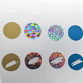 300pcs Adhesive Round Dot Laser Scratch-Off Stickers 1 Inch Heart Star 25*25mm Promotional Games and Tickets Packaging Labels