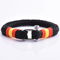 Men's Black Nylon Stainless Steel Shackle Bracelet Fashion Design Charm Bracelet Made in China