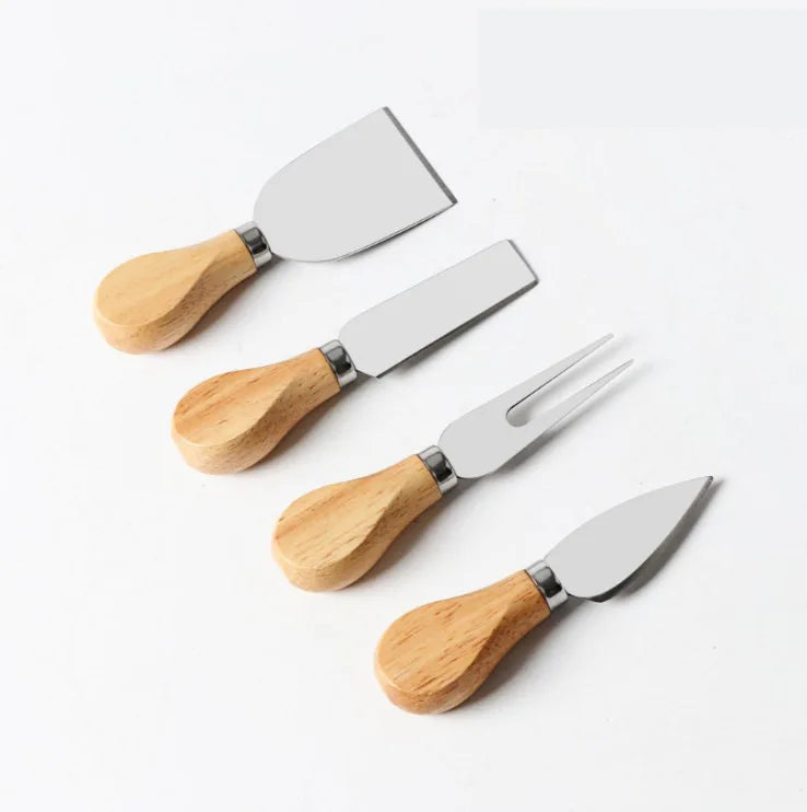 Wholesale 4pcs Universal Stainless Steel Cheese Knives Set PC Metal Cheese Slicer Cutting Home Kitchen Use Box Cheese Tools