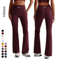 Oem Logo Women Workout Pants LOW MOQ No Front T Line Basic Solid High Waist Peach Butt Fitness Yoga Pants Flared Leggings