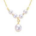 Hot Sale 18K Gold Plated Drop Pearl Pendant Natural Freshwater Pearl Necklace Jewelry