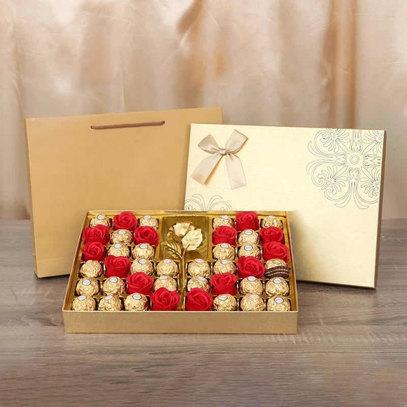 Wholesale Custom Printing Sweet Candy Packaging Paper Gift Box Chocolate Packaging Paper With Bow