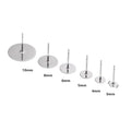 100Pcs/Bag Stainless Steel Flat Round Pearl Stud Earrings 3-10mm Base Blank Earring Studs Post for Jewelry Making Accessories