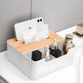 Modern Home Kitchen Storage Box Accessories New Square Shape Wooden Napkin Holder Plastic Tissue Case with Stylish Modern Design