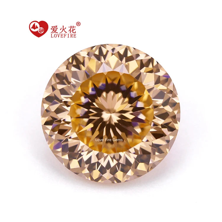 Special Round Brilliant Cut Loose Cz Zircon Stone Price Morganite Color Bird Nest's Cut Synthetic 5a Cubic Zirconia