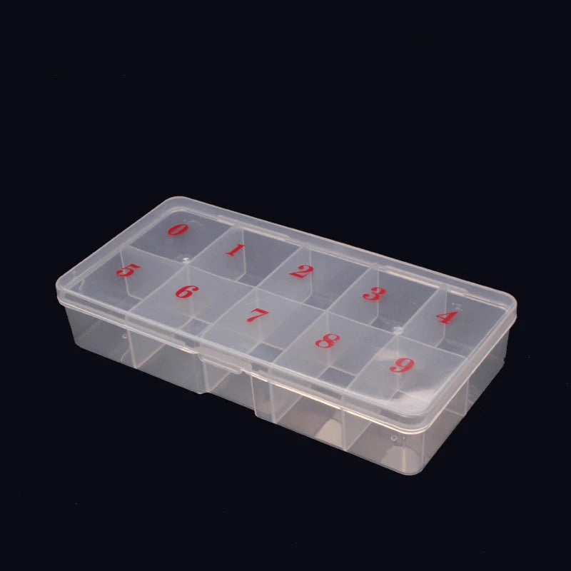 Misscheering 500 Pcs of Nail Box With Digital Marking Translucent PP Material Anti-fall Nail Box Storage Box