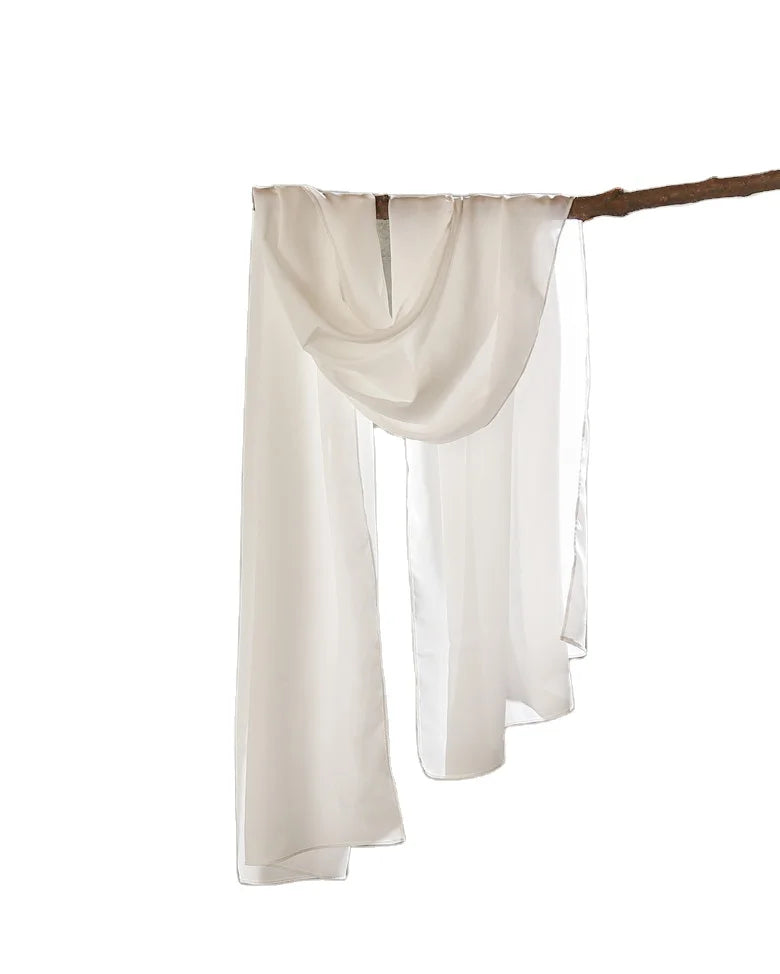Nature White Silk Scarves Plain White Silk Crepe De Chine Scarf for Painting or Dyeing