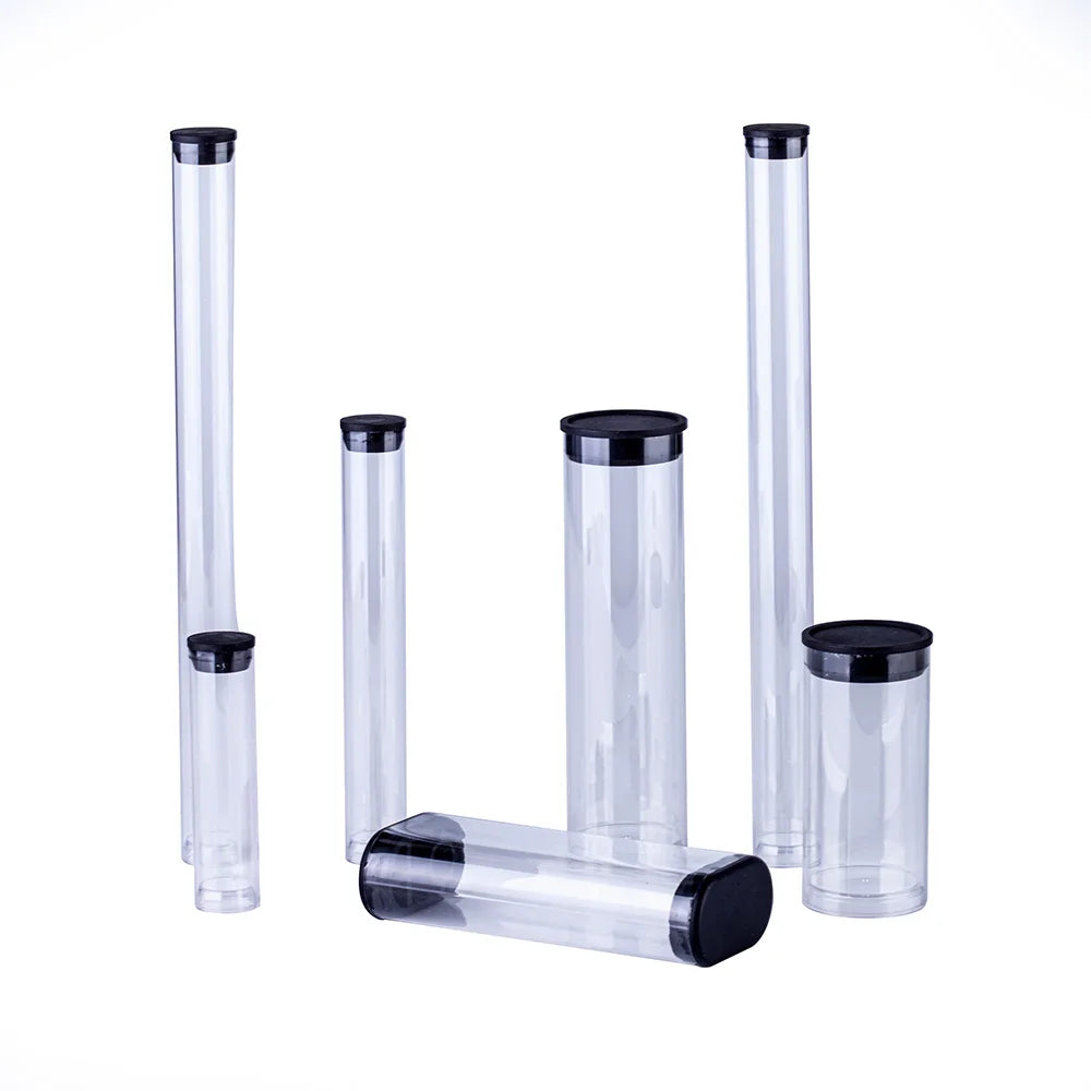 Customized Transparent Plastic Packaging Cylinder Tube for Lipstick with Flip Top Cap and Screen Printing