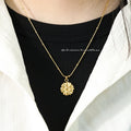 VIANRLA Daisy Pattern Pendant Necklace Simple Design Sweet Bead Chain Stainless Steel Fashion Women Jewelry Drop Shipping