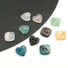Wholesale Love Kids Cute DIY Colorful Two Holes Heart square Beautiful Fancy Shape Shaped Plastic Resin Buttons