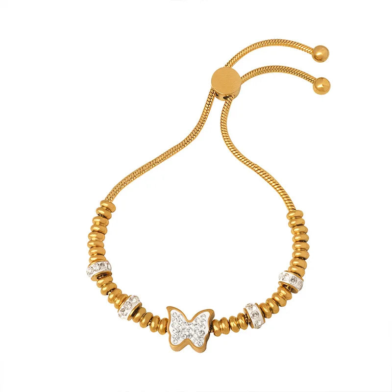 Vintage Personality Trend New 18k Gold Titanium Steel Bracelet Fashion Butterfly Design Jewelry Stainless Steel Bracelet