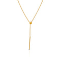 Chris April 316L Stainless Steel Adjustable Slider Bead Y Shape Long Chain Necklace