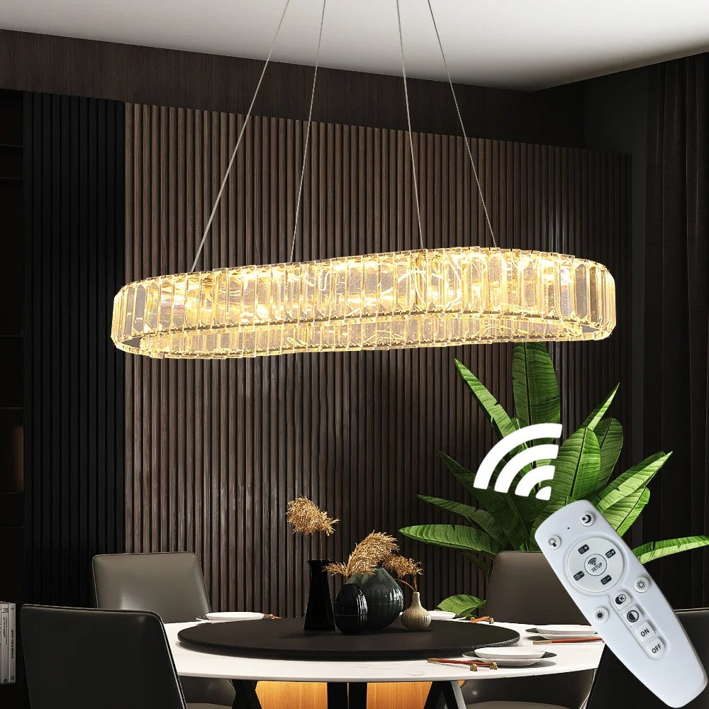 Custom Modern Smart LED Oval Lighting Lamp Chandelier Pendant for Apartment Hotel Restaurant Illumination