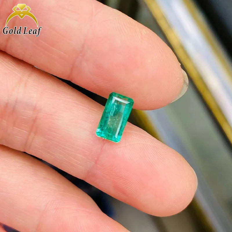 Goldleaf GRC Certified Colombian Natural Emerald Intense Green Octagonal Cut Loose Gemstone Original Natural Gemstone