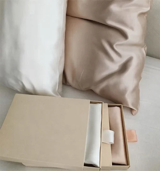 Custom Embroidery Logo 22 Momme Natural Soft Pillow Case Mulberry Silk Pillowcase With Gift Box