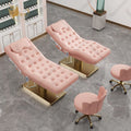 Electric Massage Table Pink Beauty Salon Bed with Golden Base Latest Design Lash Bed