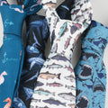 New Fashion Printed Animal Silk Satin Polyester Neckties Wholesale All Over Printed Blue Fish Unique Custom Neck Ties