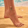 Summer Exquisite Flower Zircon Charm Anklet for Gift Girls Custom Gold Plated Stainless Steel Anklet Waterproof Fashion Jewelry