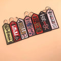 Cheap Custom Fashion Fabric Woven Logo Keychain Woven Labels Keychain Woven