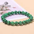 JD Wholesale 6mm 8mm 10mm 12mm 7A Natural Malachite Classic Unisex Beaded Energy Yoga Bracelet