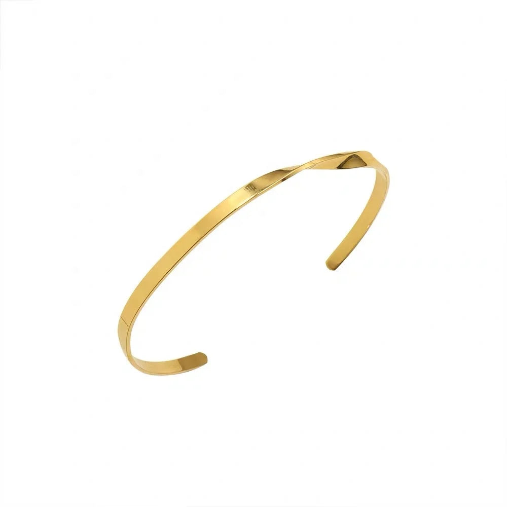 New Personality Lines Twist Heart Bracelet Ladies Stainless Steel Fashion Design Jewelry