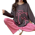 Southeast Asia Long-sleeve Pajamas Milk Cotton Soft Material Women's Sleepwear Set