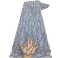 Small Silver Beads Embroidered Floral Swiss Lace Fabric African Embroidery Lace Fabrics for Lace Gala Dress