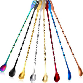 26cm/32cm Stainless Steel Bar Mixing Tools Stainless Steel Coffee Cocktail bar Mixing Spoon for Drink Wine
