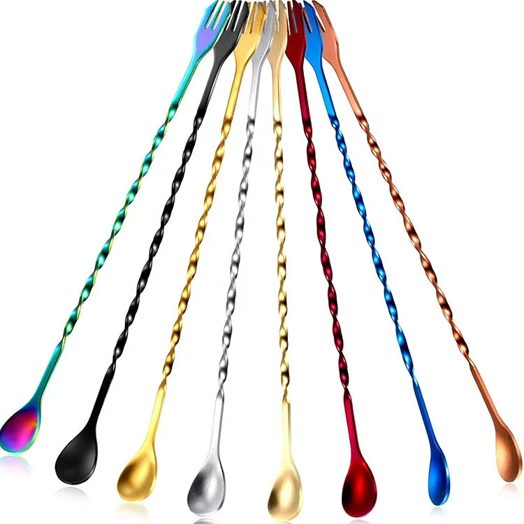 26cm/32cm Stainless Steel Bar Mixing Tools Stainless Steel Coffee Cocktail bar Mixing Spoon for Drink Wine