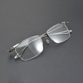 Fashion Men's Half Frame Titanium Eyeglasses Power Reading Classical Square Optical Eyewear Spectacles Gafas Solid Pattern