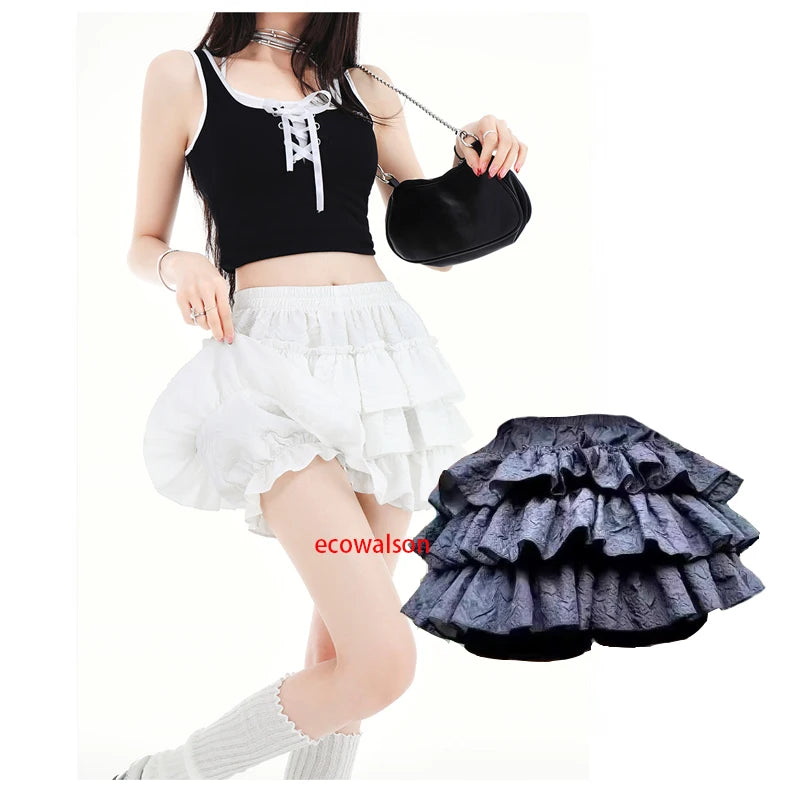 Kawaii Lolita Shorts Women Girl Cute Lace Ruffles Cake Skirts Safety Pants Knickers Vintage Pumpkin Panties Victorian Bloomers